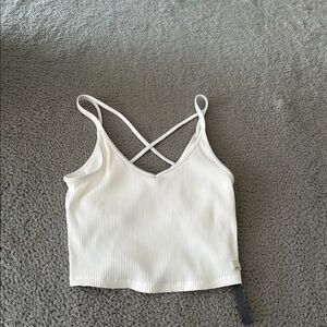 VUORI Rib Crop Tank Women's Rib Tank White Sleeveless Crop XL